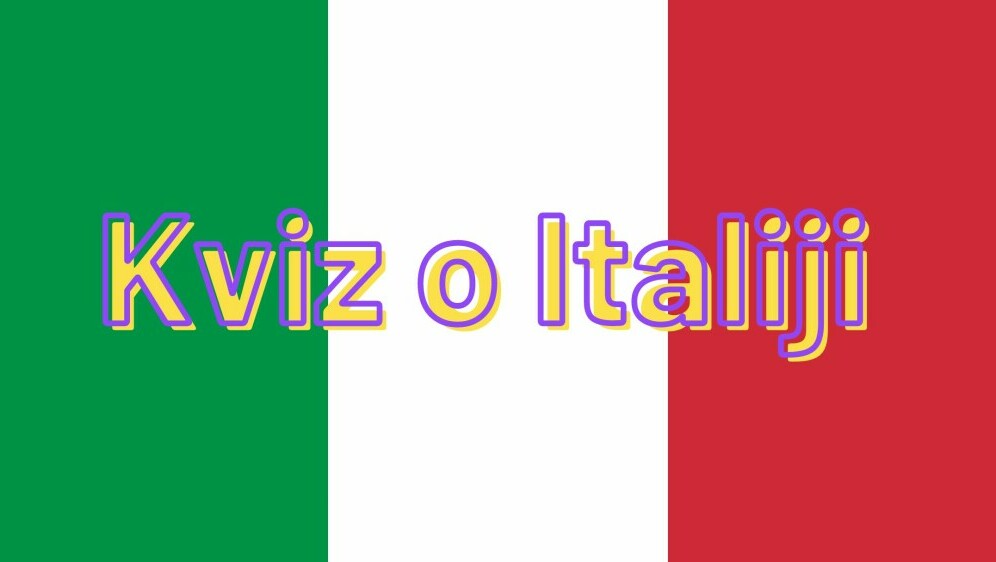 Talijanska zastava i natpis Kviz o Italiji