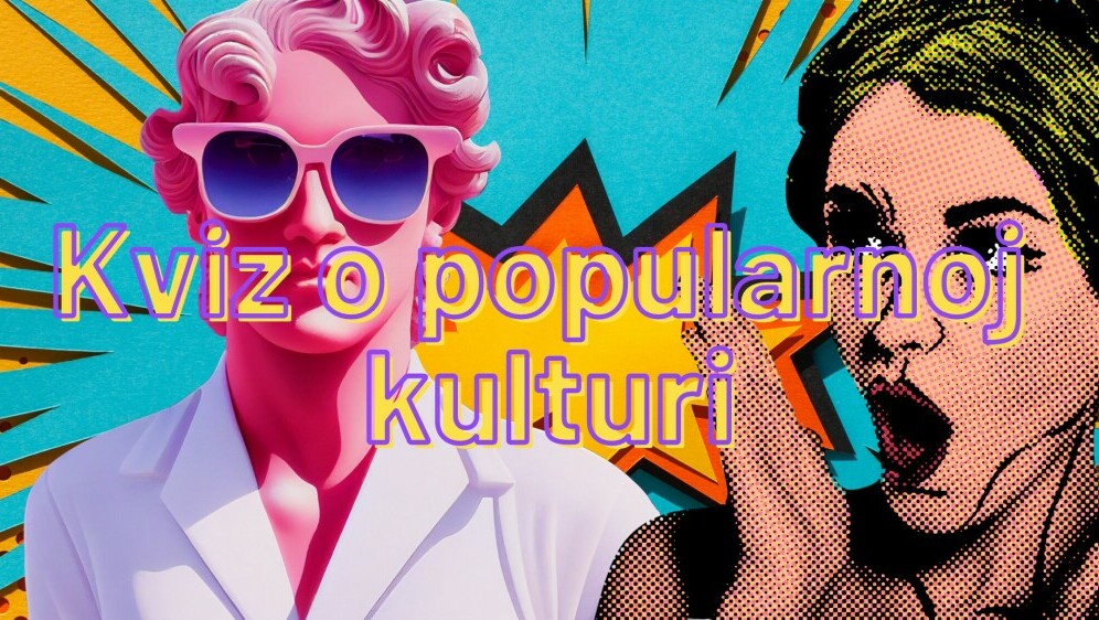 Pop art i natpis kviz o popularnoj kulturi
