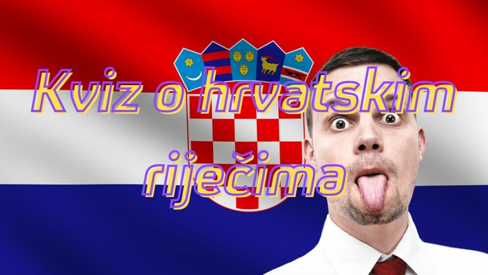 Hrvatska zastava i čovjek koji se belji