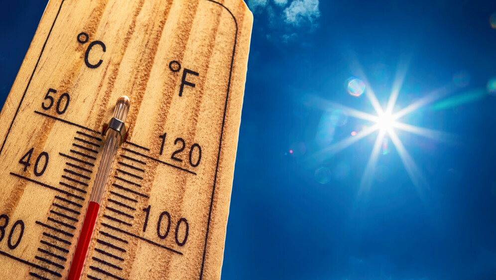 Toplomjer i vrelo sunce, ilustracija