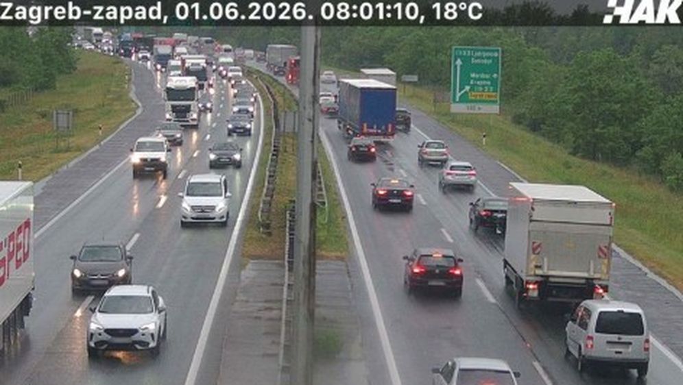 Gužva na autocesti A2 kod čvora Zagreb-zapad