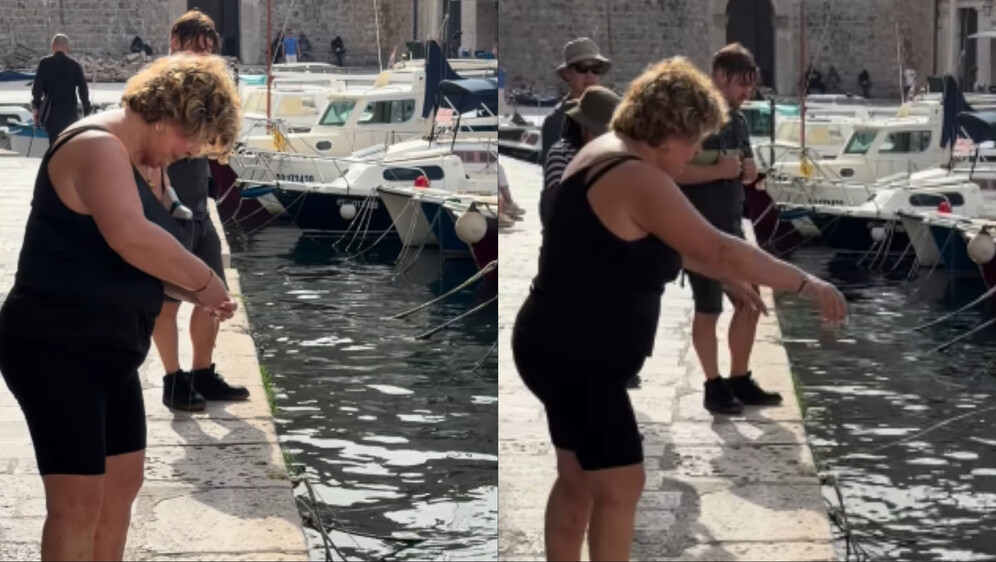 Gospođa koja peca u Dubrovniku