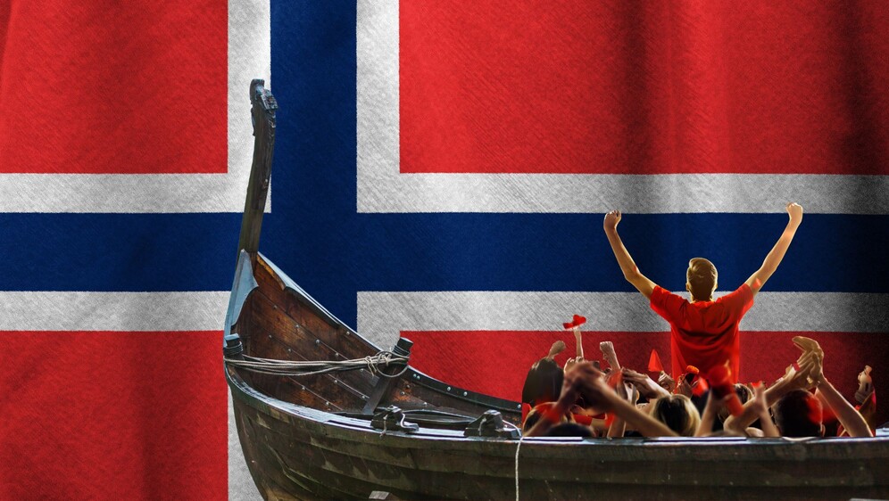 Norveški navijači i proslava veslanjem
