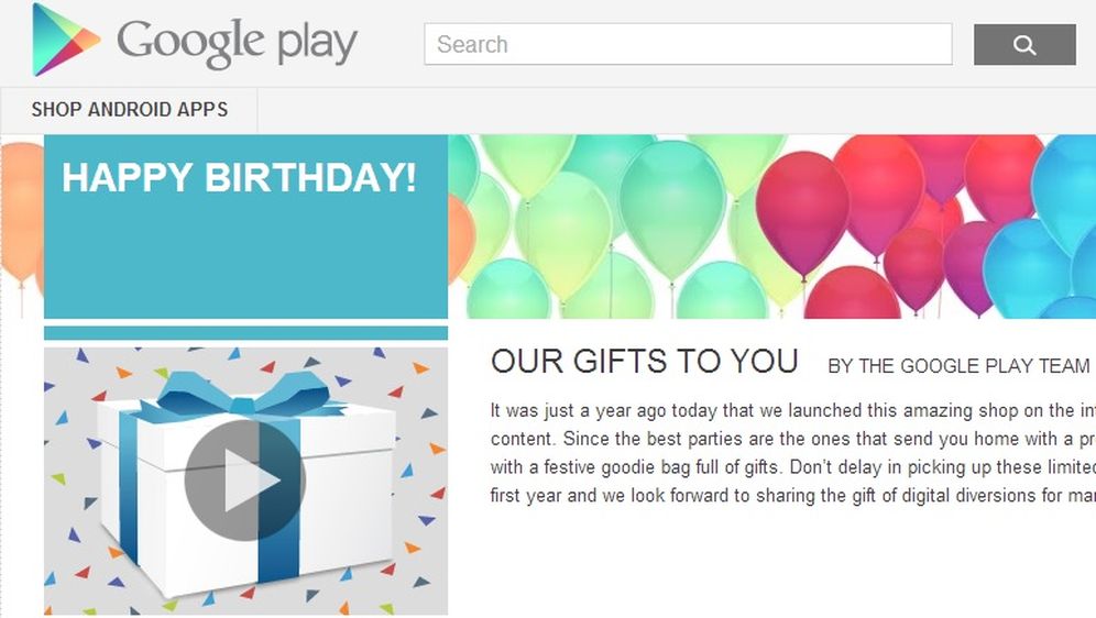 Google vas daruje za prvi rođendan Google Playa
