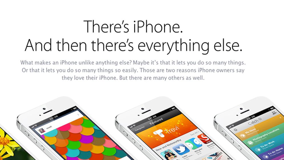 Nakon što je Samsung objavio Galaxy S4, Apple objavio stranicu u kojoj hvali svoj iPhone