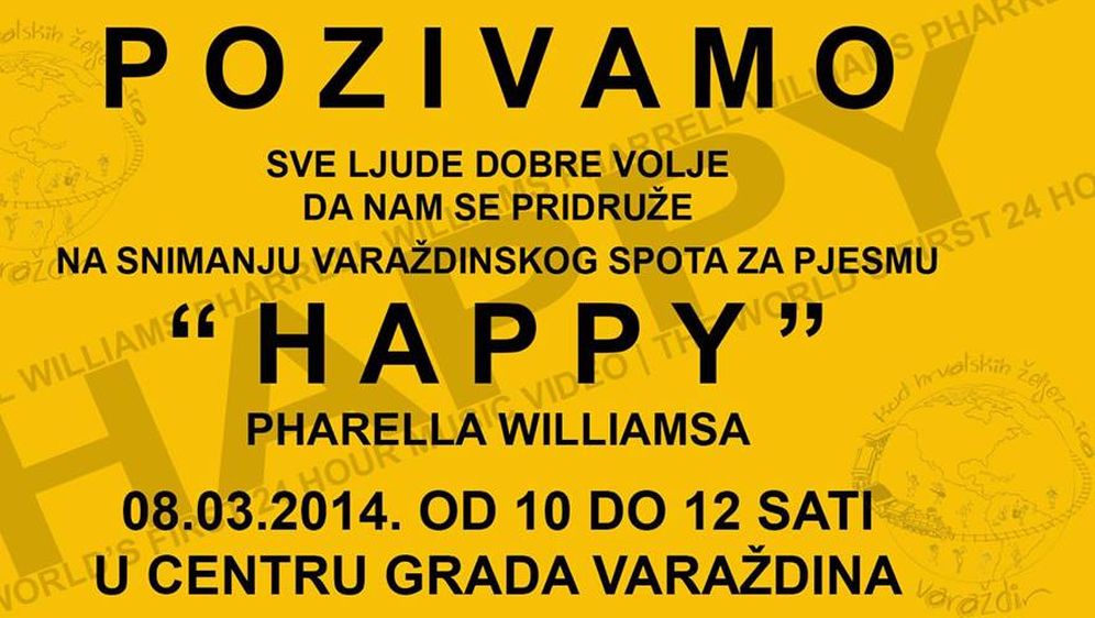I Varaždin će u subotu dobiti svoju verziju plesnog videa “Happy”