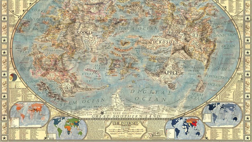 Pogledajte ovu fantastičnu kartu svijeta, na kojoj su umjesto zemalja tvrtke i web stranice