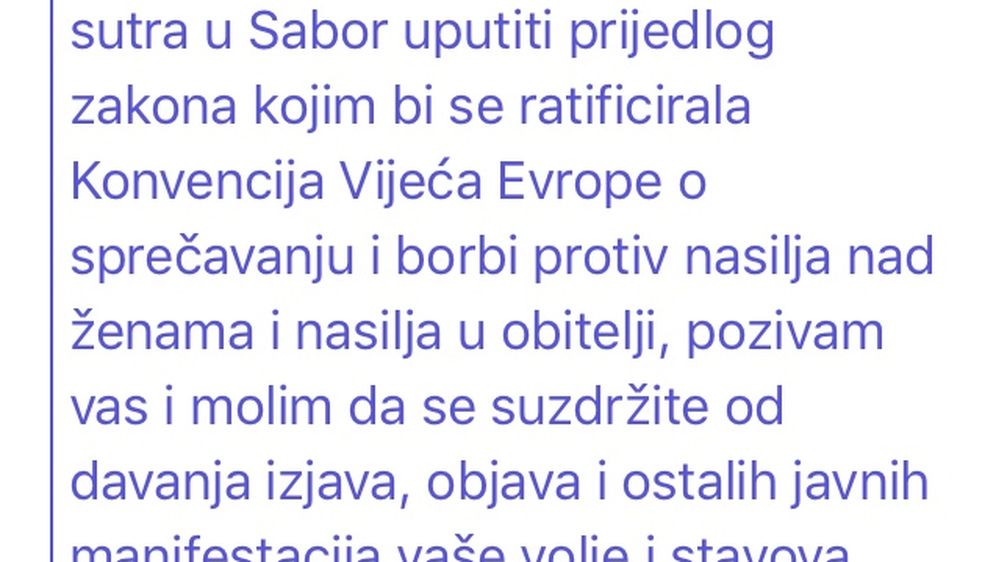 Poruka koju je Arsen Bauk poslao zastupnicima (Dnevnik.hr)