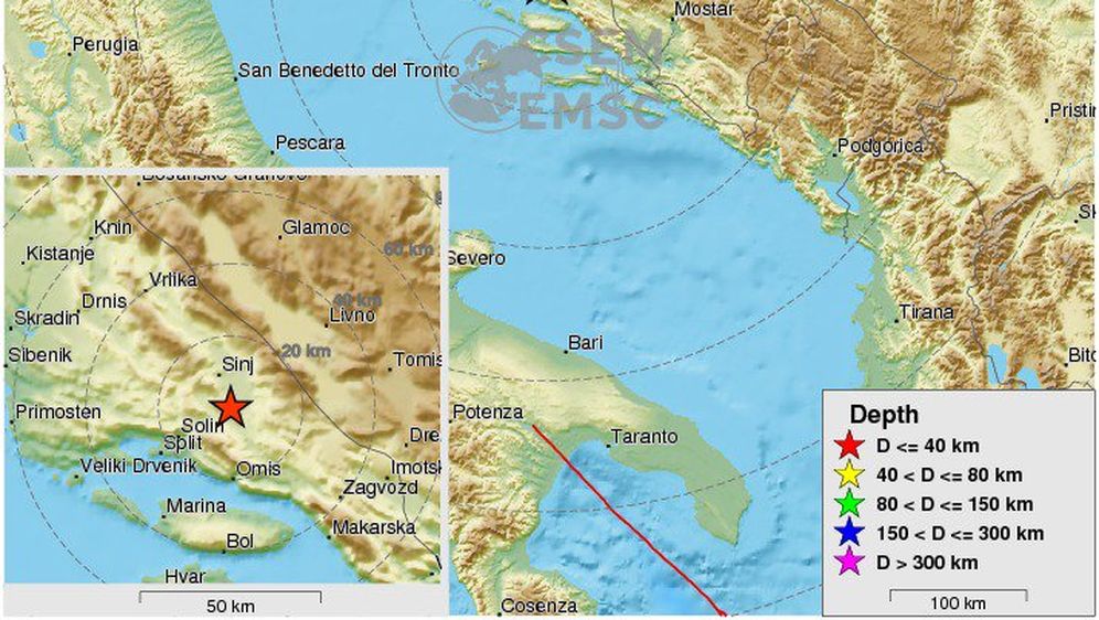 Potres na splitskom području (Foto: EMSC)