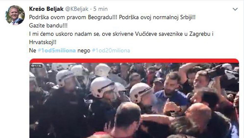 Krešo Beljak, tvit (Screenshot:Twitter)