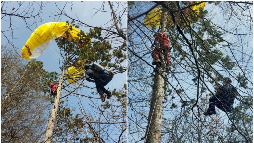 HGSS spašavao paraglajdera koji je pao na drvo