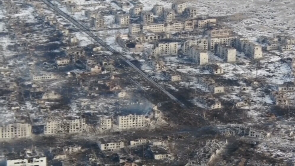 Posljedice borbi ukrajinskih i ruskih snaga u ukrajinskom gradu Marinka