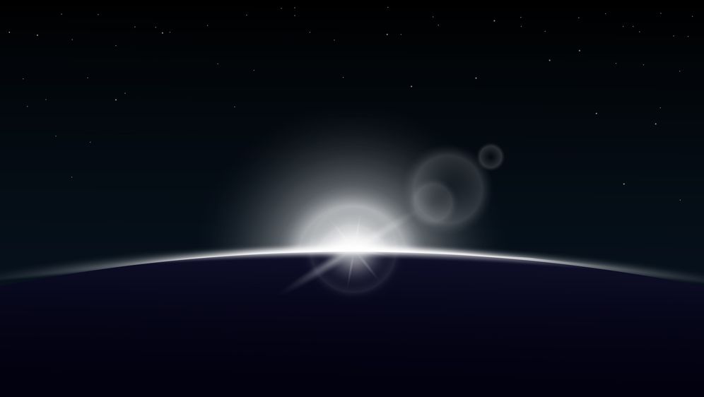 Izlazak sunca iz orbite planeta, ilustracija