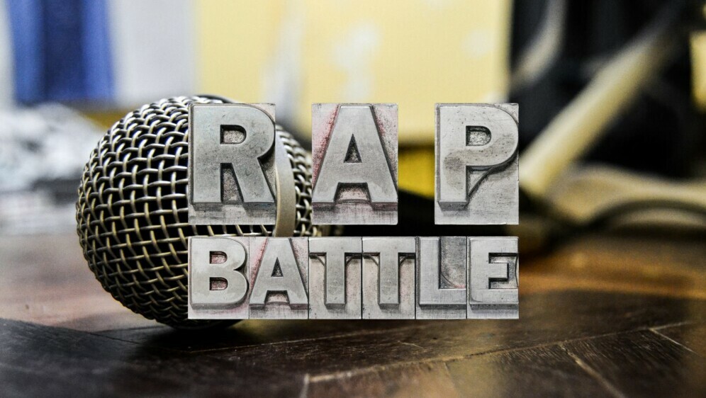Mikrofon i natpis Rap Battle
