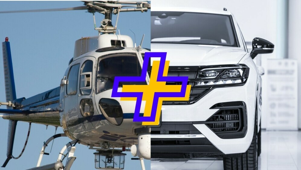 Automobil i helikopter