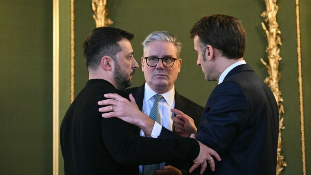 Keir Starmer, Emmanuel Macron, Volodimir Zelenski