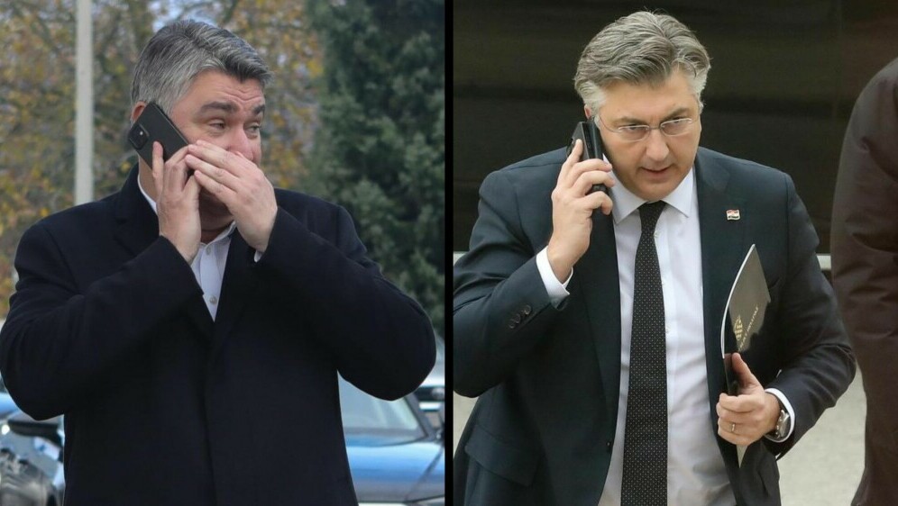 Zoran Milanović i Andrej Plenković na mobitelu