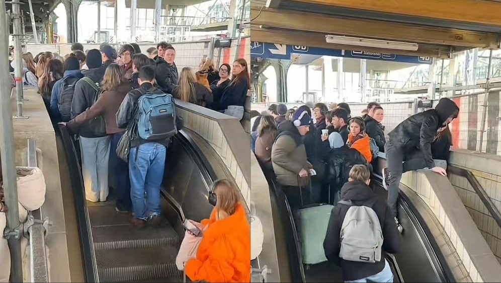 Gužva na pokretnim stepenicama