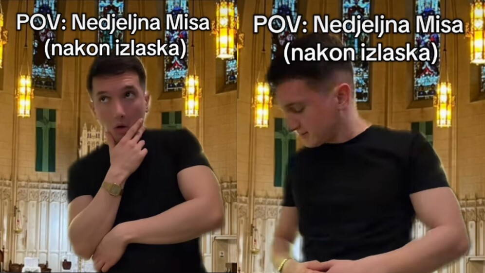 Luigi Curri u skeč s odlaskom u crkvu nakon izlaska