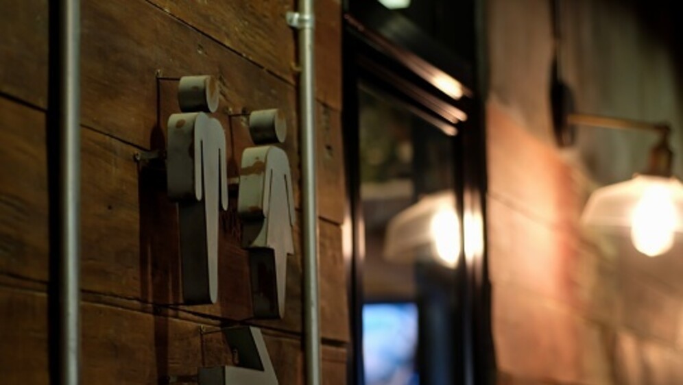 Toalet u restoranu, ilustracija