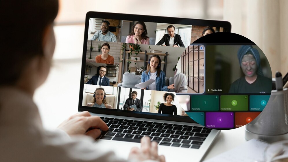 Internetski sastanak i djevojka s maskom na licu