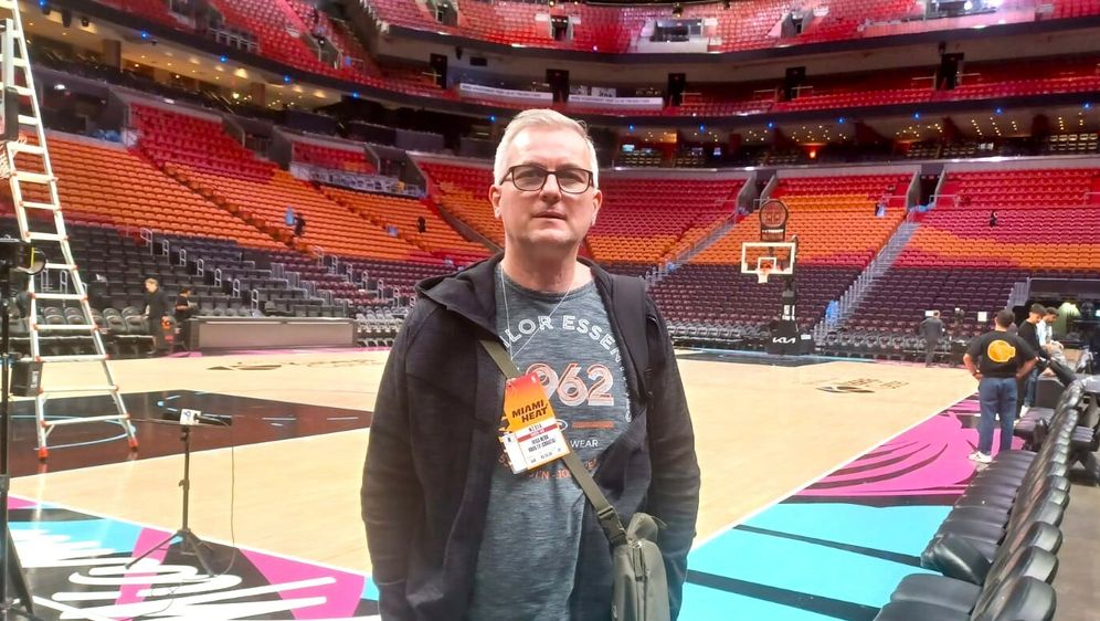 Novinar gol.hr-a Ivica Medo na utakmici Miami Heata