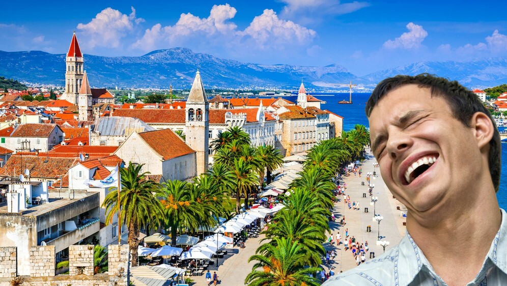 Splitska riva i muškarac koji se smije