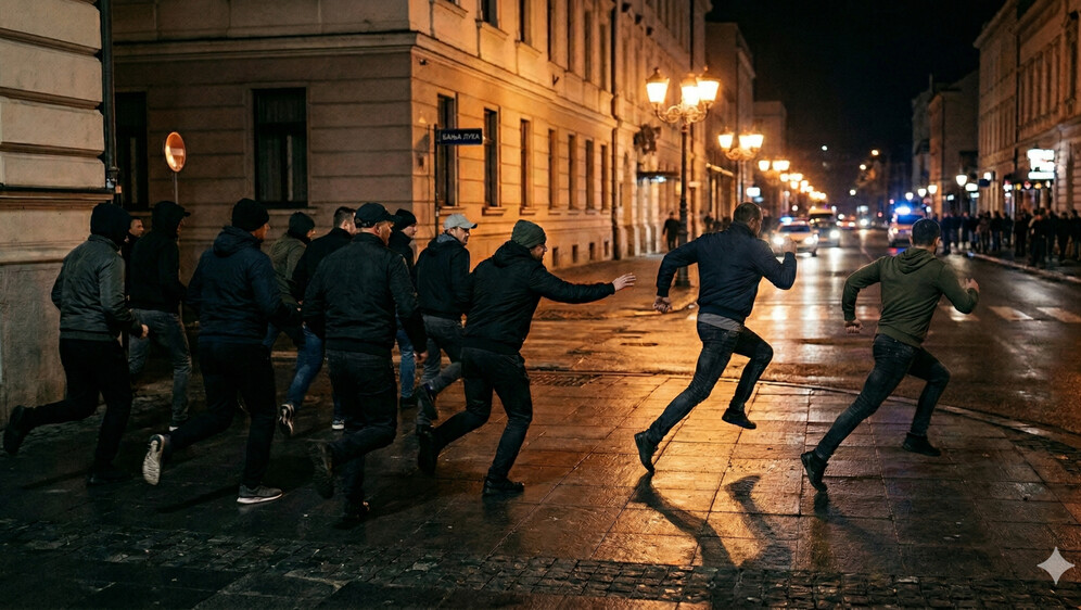 Napad na konzula, ilustracija, AI