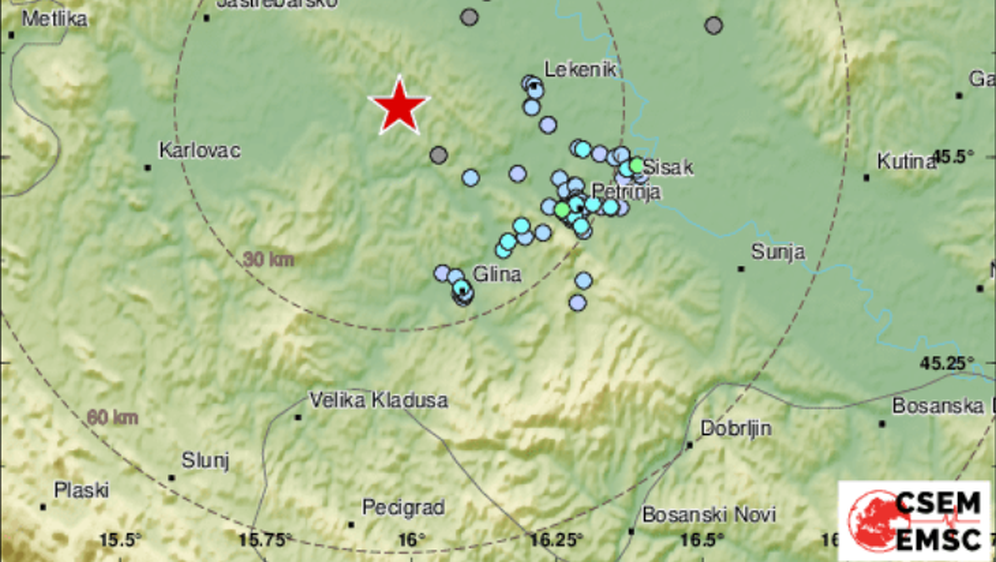 Potres u središnjoj Hrvatskoj