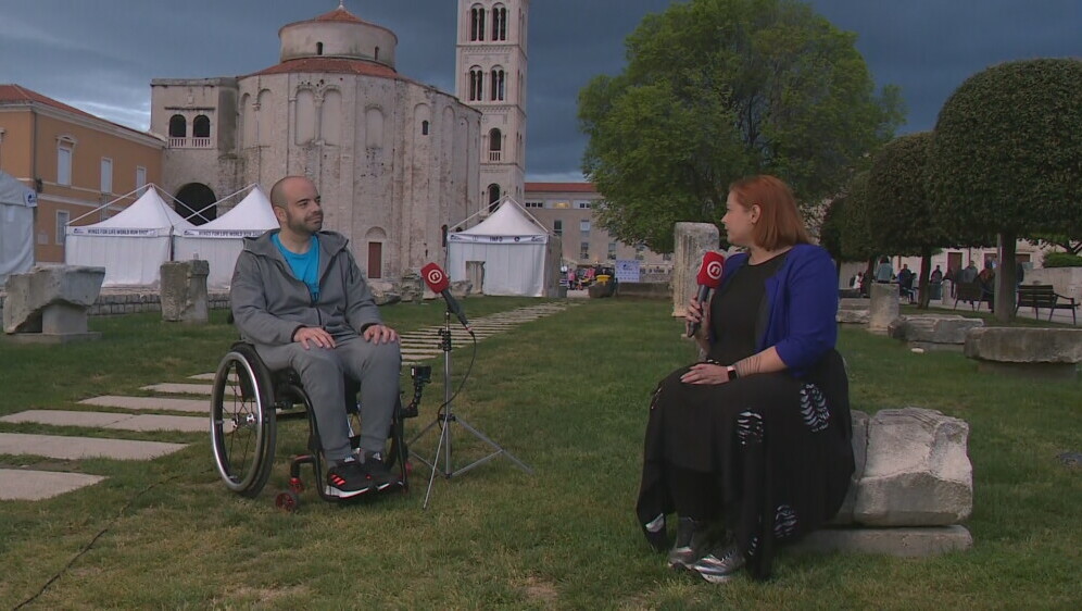 Bojan Hajdin, predsjednik saveza Hrvatske udruge paraplegičara i tetraplegičara, i Sanja Jurišić