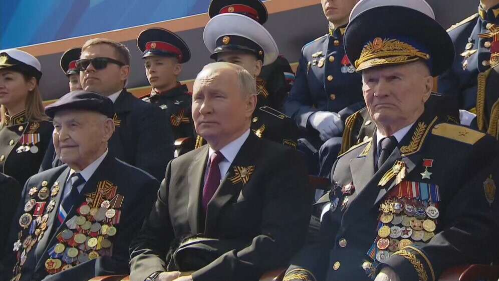 Ruski predsjednik Vladimir Putin tijekom vojne parade u Moskvi