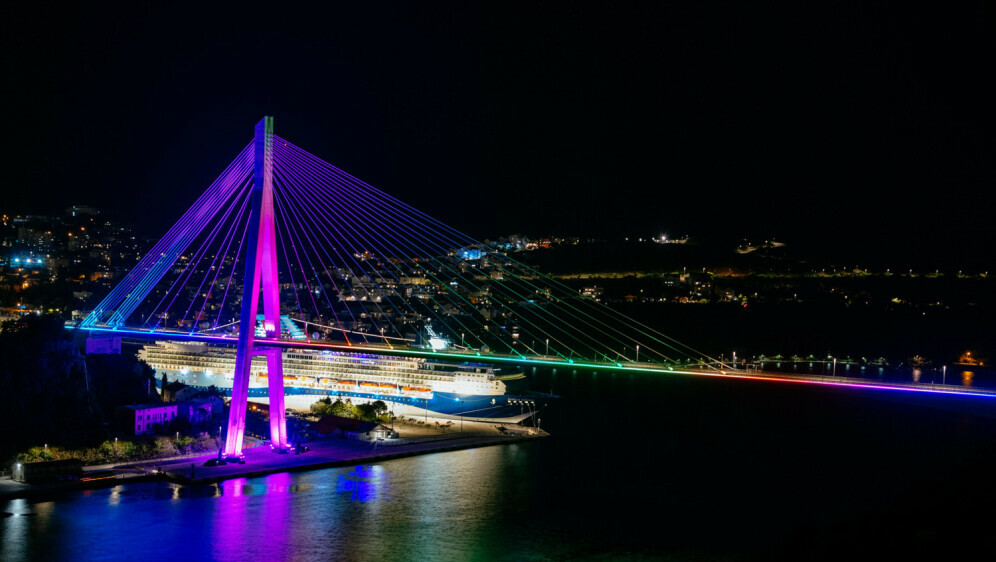 Završen projekt osvjetljavanja Mosta dr. Franje Tuđmana u Dubrovniku - 2