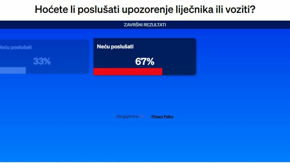 Hoćete li poslušati upozorenje liječnika ili voziti?