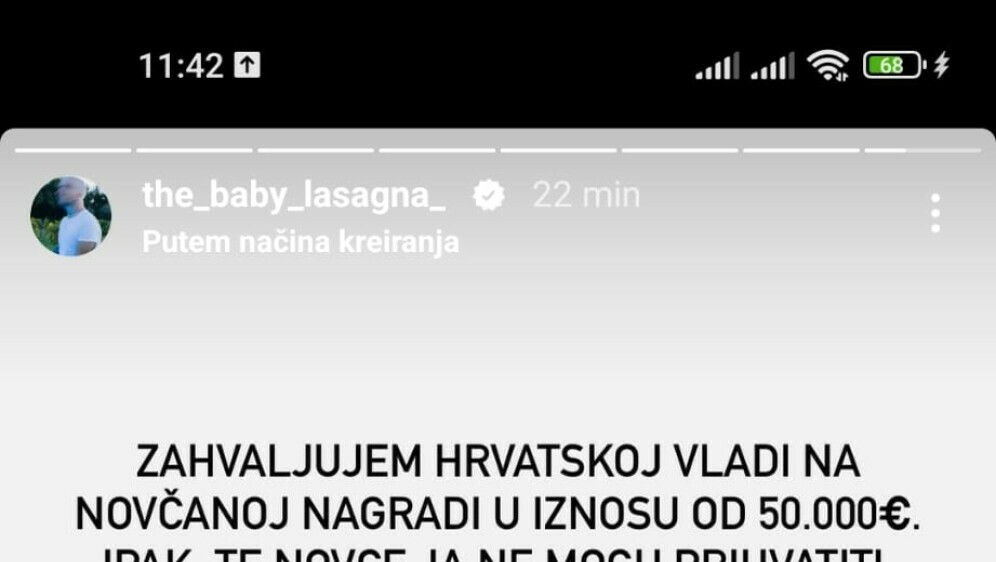 Baby Lasagna na Instagramu