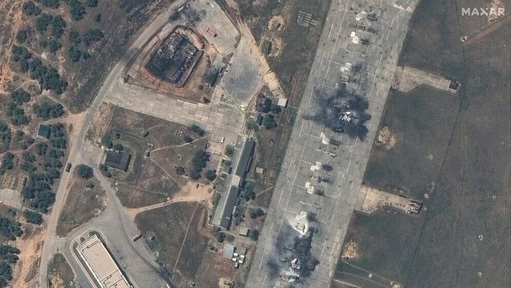 Posljedice napada na rusku vojnu zračnu luku Belbek, u blizini Sevastopolja
