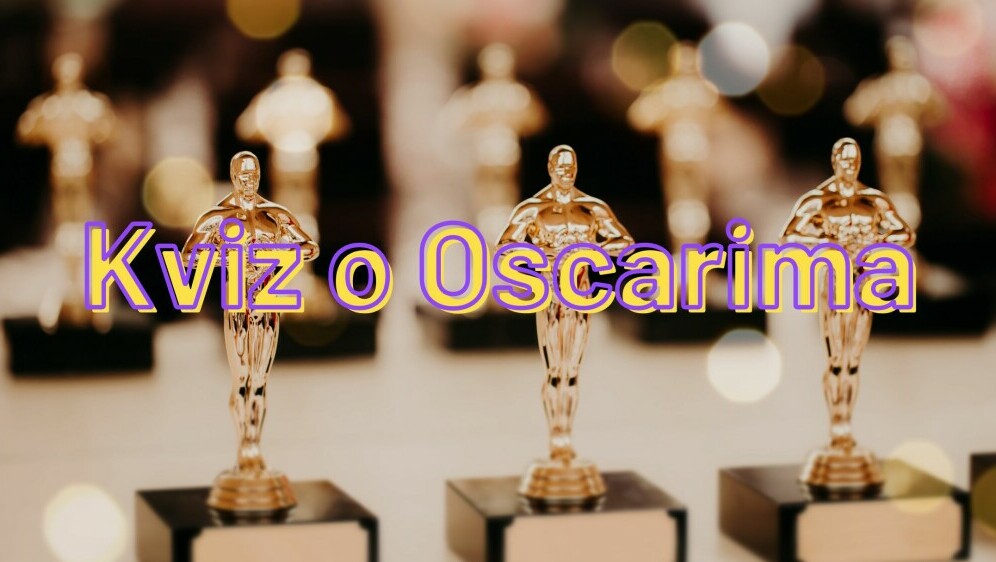 Tri kipića nagrade Oscar i natpis kviz o Oscarima