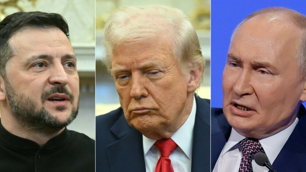 Volodimir Zelenski, Donald Trump i Vladimir Putin