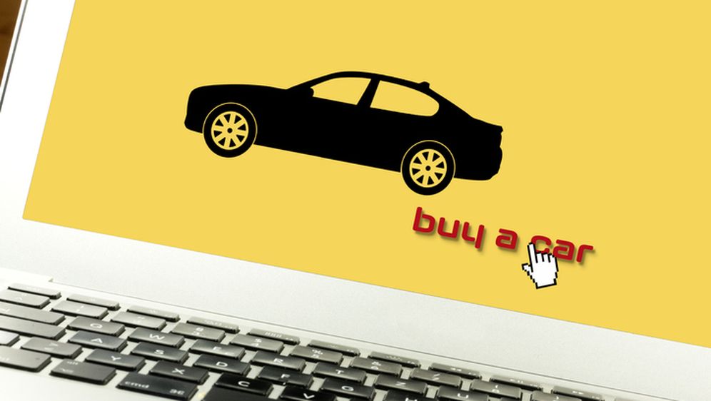 Online kupovina automobila, ilustracija
