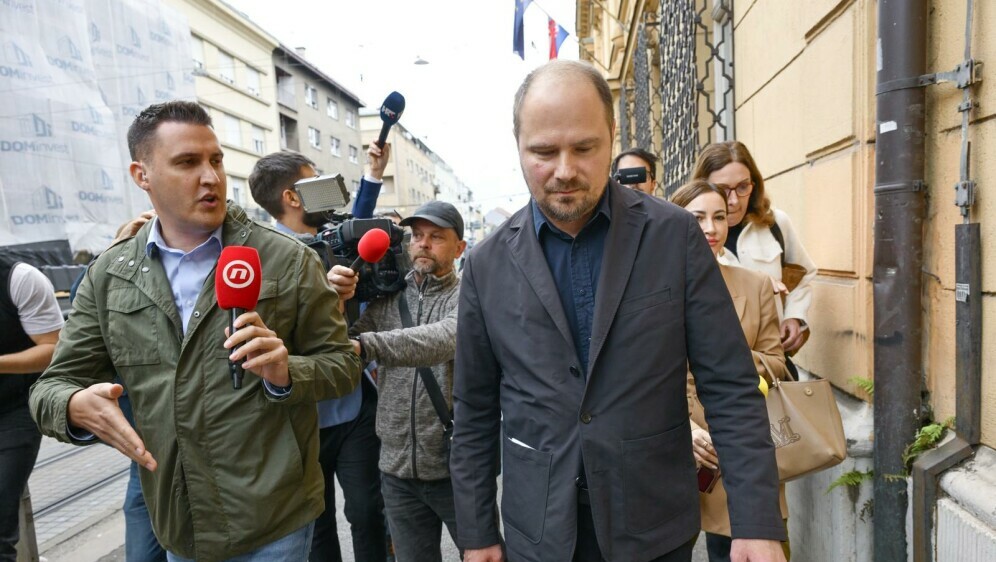 Zamjenik gradonačelnika Zagreba Luka Korlaet nakon svjedočenja u USKOK-u