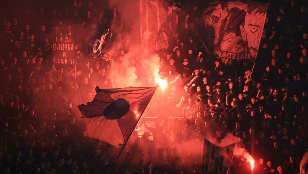 Navijači na susretu Dinama i Slavena, stadion Maksimir