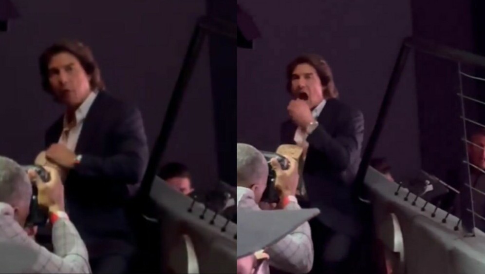 Glumac Tom Cruise kako jede kokice na premjeri filma