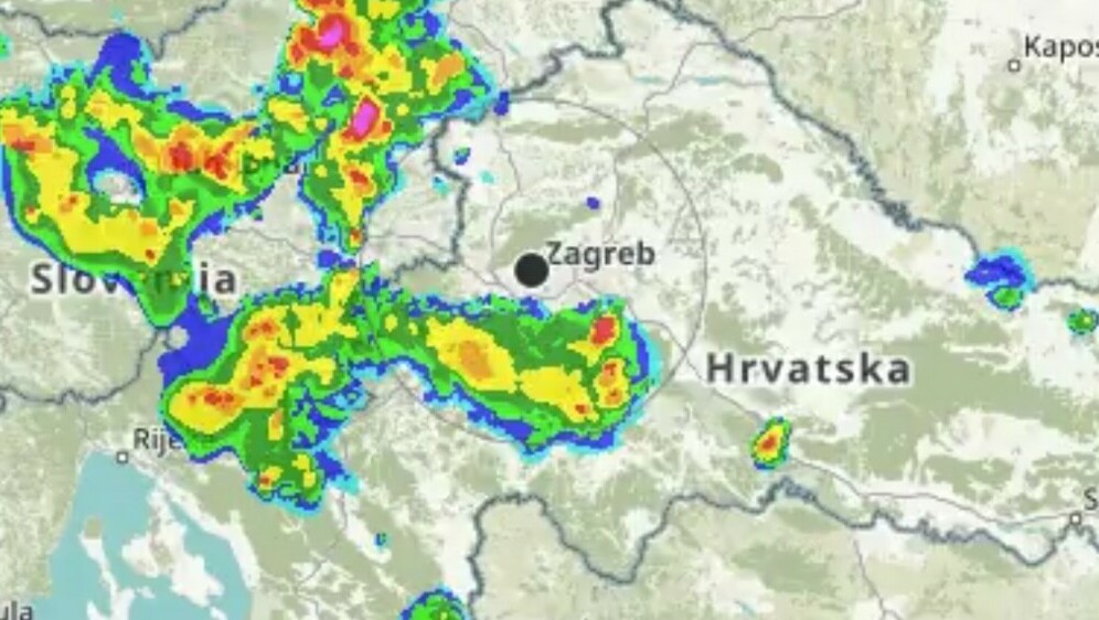 Nevrijeme u središnjoj Hrvatskoj
