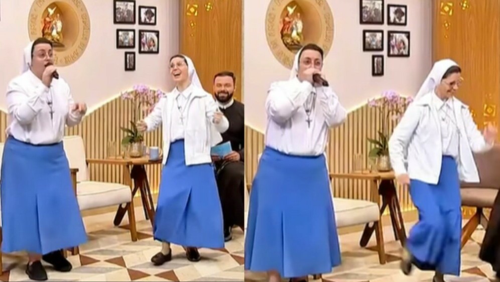 Časne sestre Marizele Cassiano i Marisa de Paula kako beatboxaju i plešu