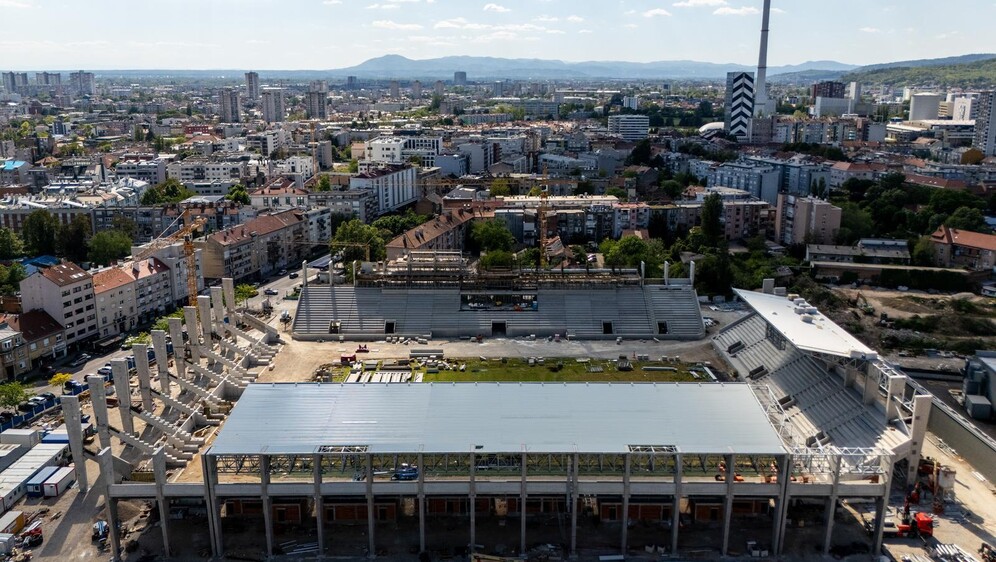 Pogled iz zraka na radove na novom stadionu u Kranjčevićevoj
