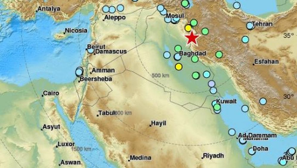 Potres u Iraku (Foto: EMSC)