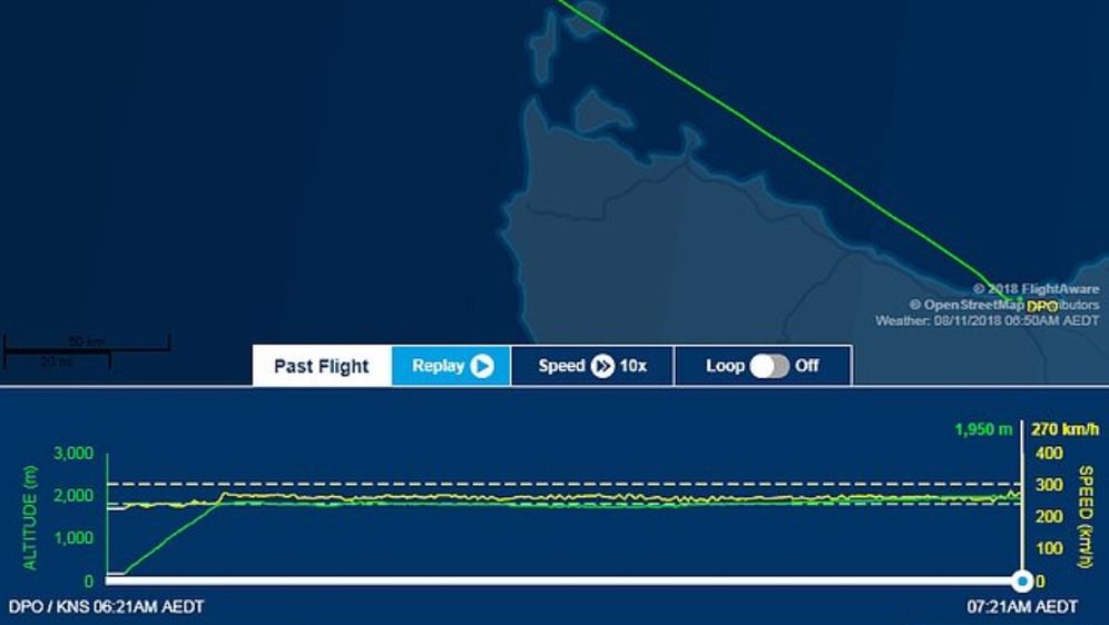 Ruta leta zabilježena na stranici FlightAware (Foto: screenshot/FlightAware)