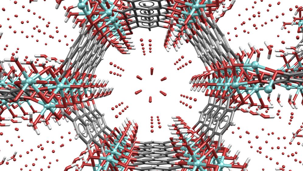 Kanali u saćastoj strukturi MOF-74 materijala