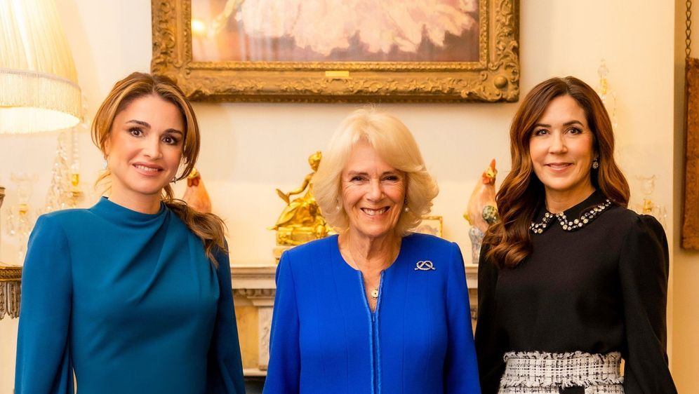 Kraljica Rania, kraljica supruga Camilla i princeza Mary na susretu u rezidenciji Clarence House
