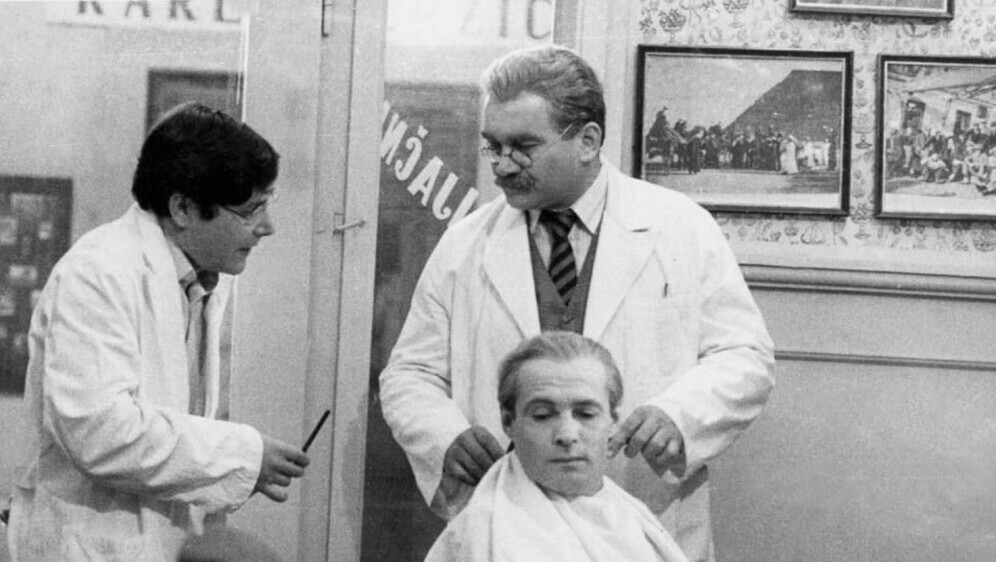 Sa snimanja serije Velo misto: Ivica Vidović (Očalinko) , Boris Dvornik (Meštar) i Mustafa Nadarević (Duje)