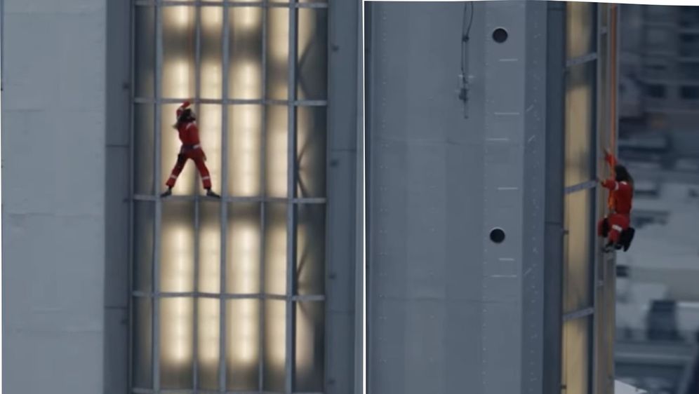 Glumac jared leto koji se penje na empire state building u new yorku
